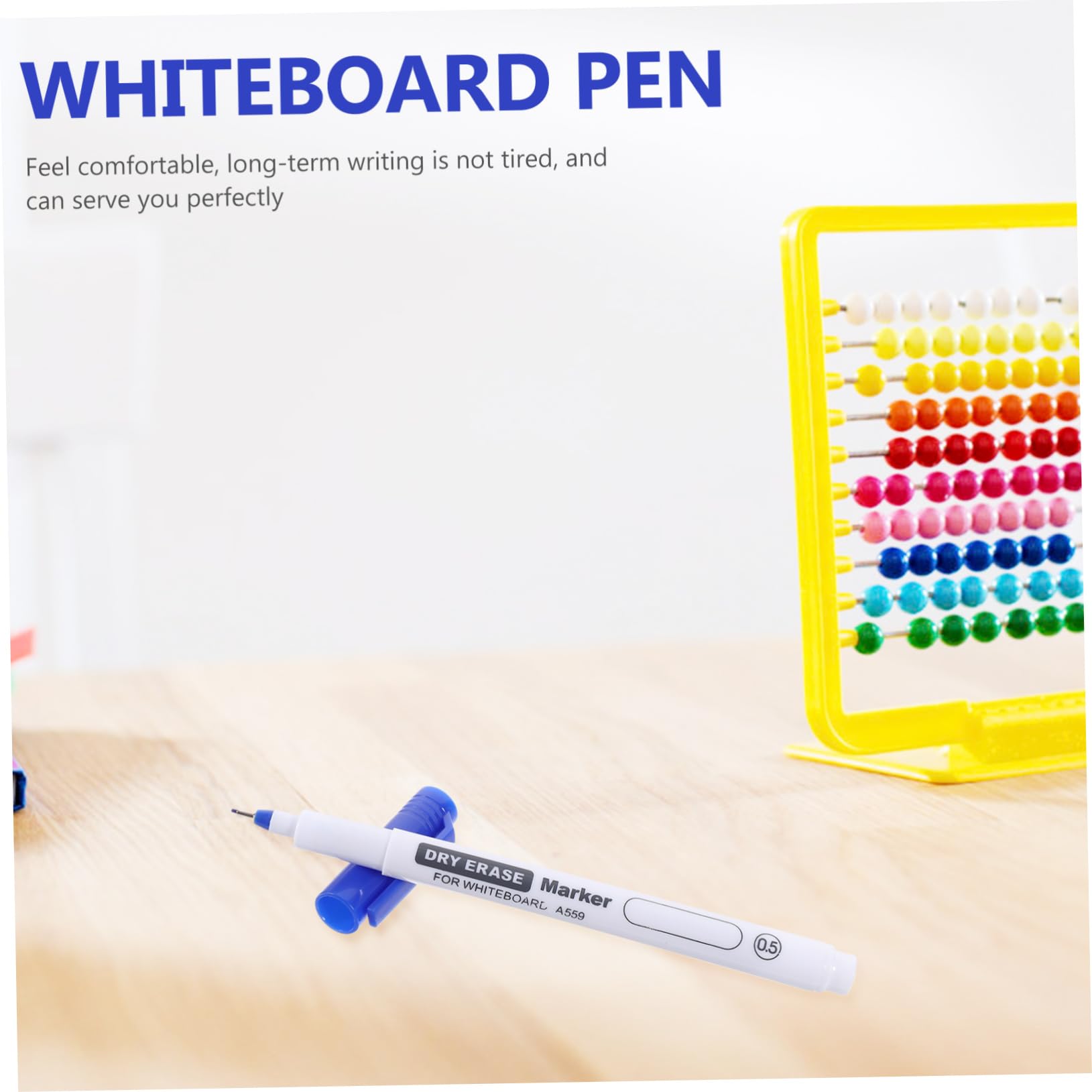 KICHOUSE 10 Stuks Whiteboard-pen Uitwisbaar Prima Voor Witte Droog Uitwisbare Markers Markeerstiften Whiteboard Pennen Dun Krijtpennen Bord School Witte Pen Plastic Blue