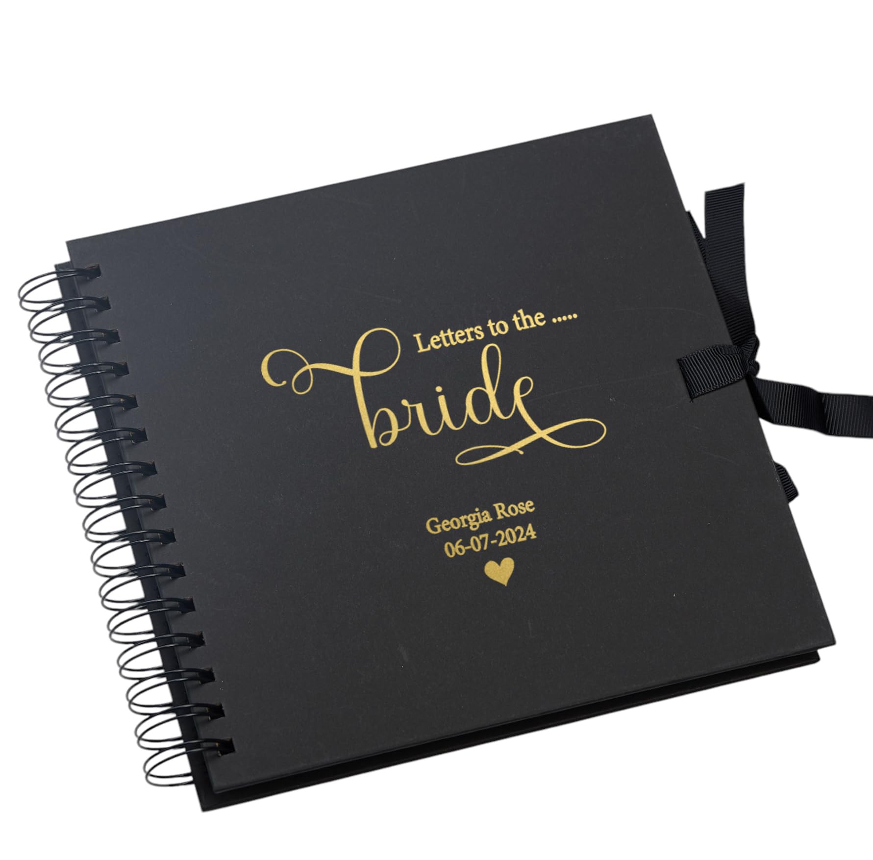 Personalised Letters To The Bride Multiple Colours Scrapbook or Photo Album Gift (Black) โ image 1