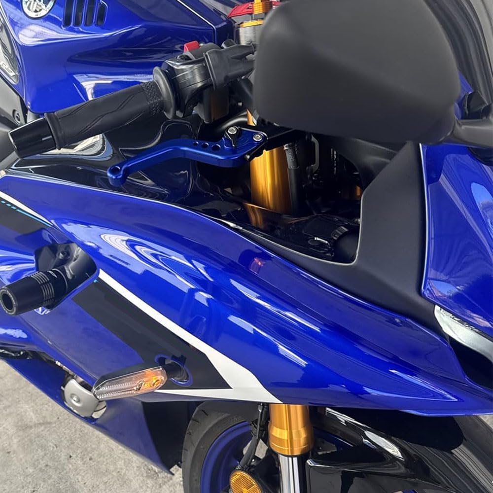 Motorcycle Brake Lever for MT07 2014-2022 2023 2024 2025, Adjustable Short Replacement Brake Lever & Clutch Lever Nice Accessories for MT-07 Blue