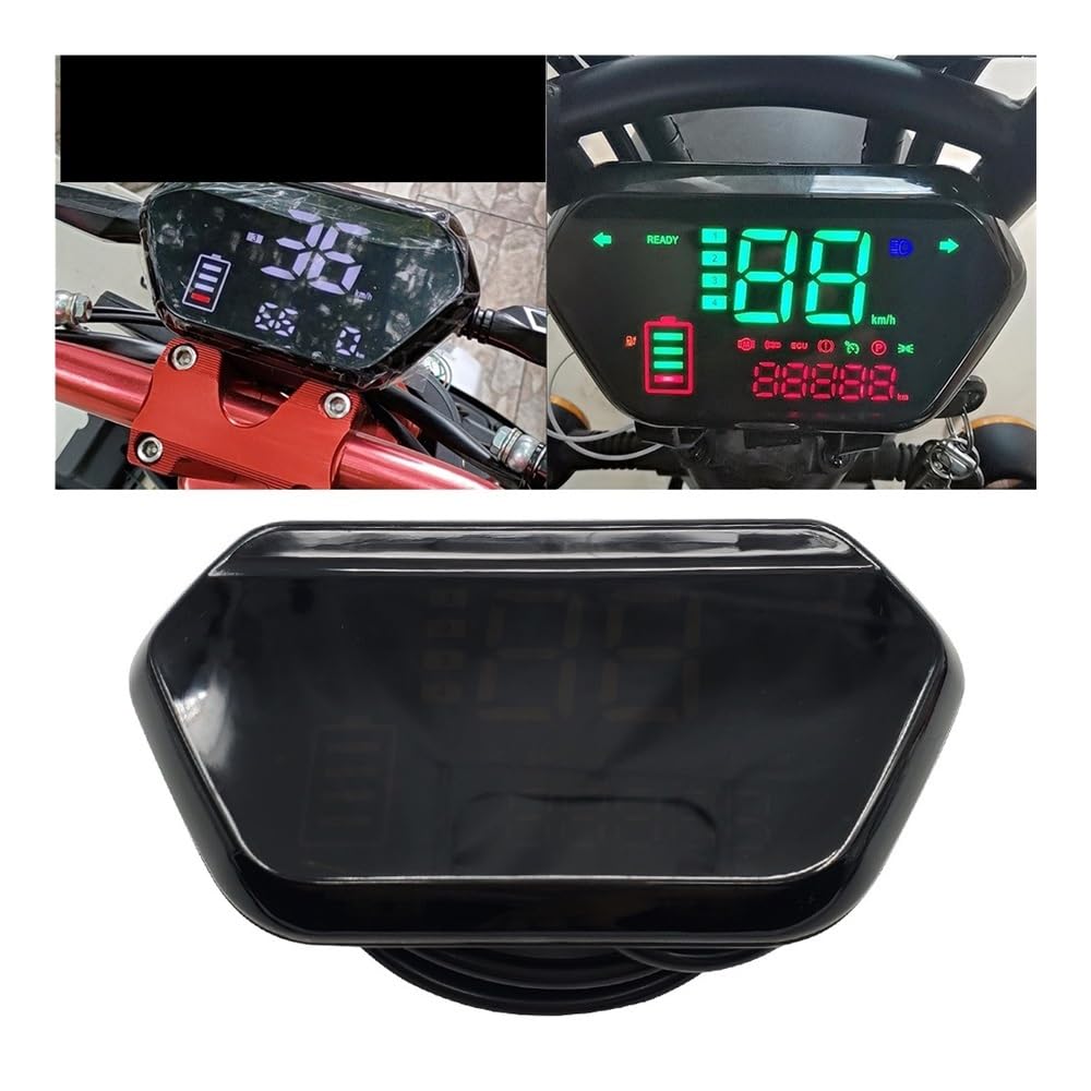 Medidor digital para motocicleta, odómetro, tacómetro, velocímetro digital de 48 V, 60 V, 72 V, pantalla digital universal para scooter y motocicleta.