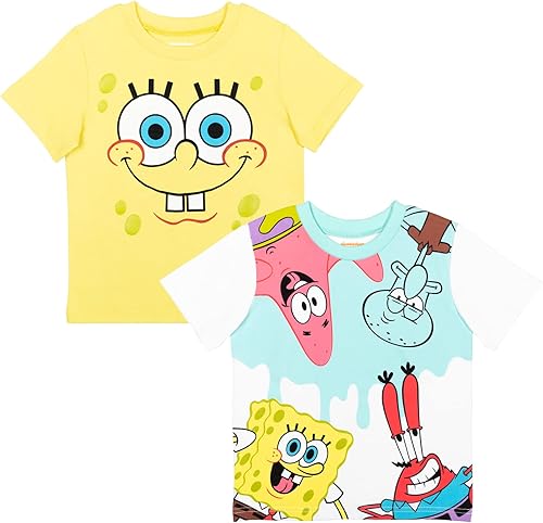 Bob Esponja Pantalones Cuadrados Patrick Calamardo Mr. Cangrejos Paquete de 2 camisetas de bebé a niño grande