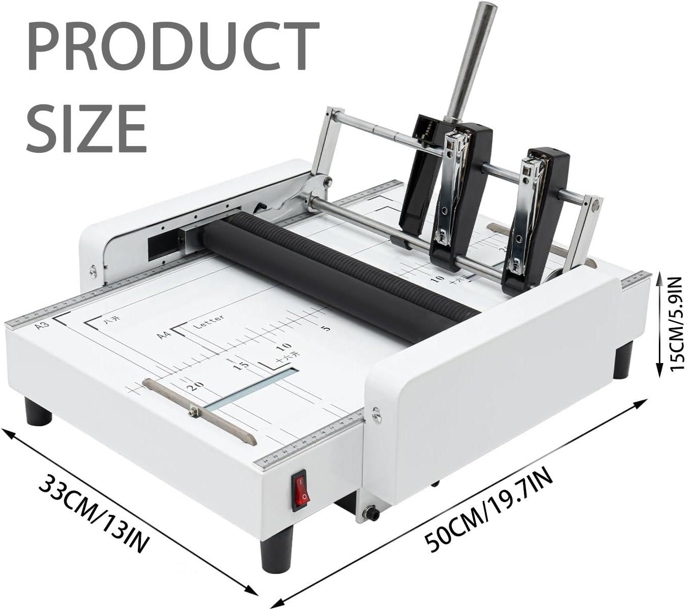 Máquina para hacer folletos, plegable y encuadernadora de papel para copiar y papel revestido, cuenta con guías laterales dobles ajustables y 5 clavos