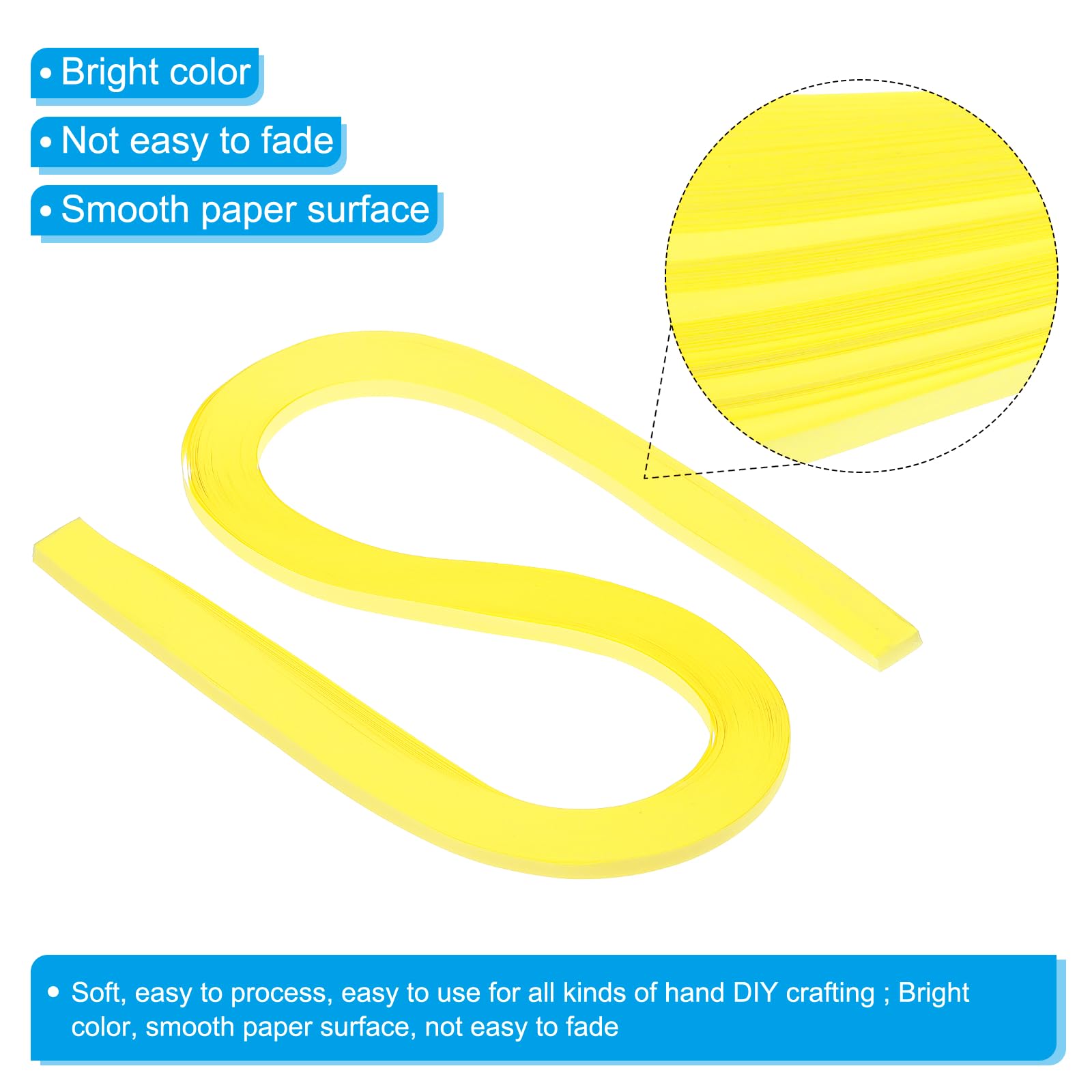 PATIKIL 120pcs Quilling Strips Paper 3/16"(5.2mm) 21"(54cm) Origami Paper Quilling Strip for Art DIY Hand Craft Christmas Bright Yellow - Image 3