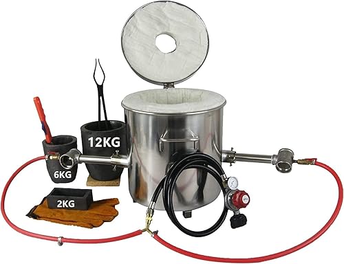 LSMIITTH 22.0 lbs de gas de metal fundido horno fundición crisol Tong molde molde forja de gas