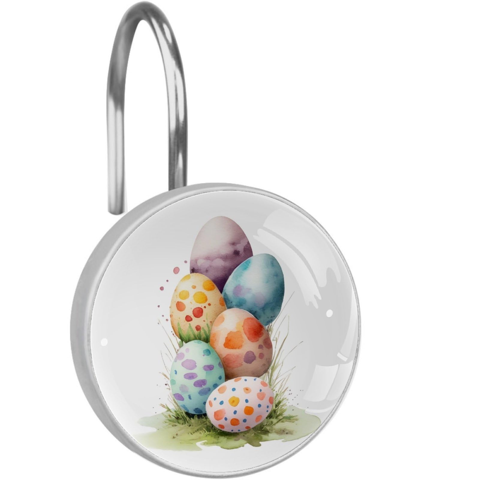 VAPOKF Shower Curtain Hooks, 12PCS Easter Egg Shower Curtain Hook for Bathroom Decors Home Bedroom
