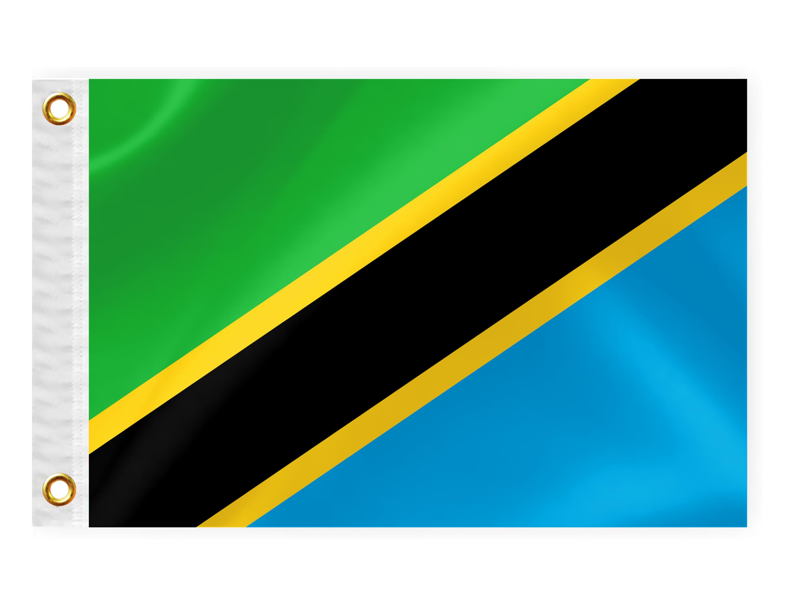 Tanzania Boat Nautical Flag 12x18IN Double Sided Tanzanians Marine Banner Nylon Small Yacht Sail Pontoon ATV Bike Truck Motorcycle Flag with 2 Brass Grommets
