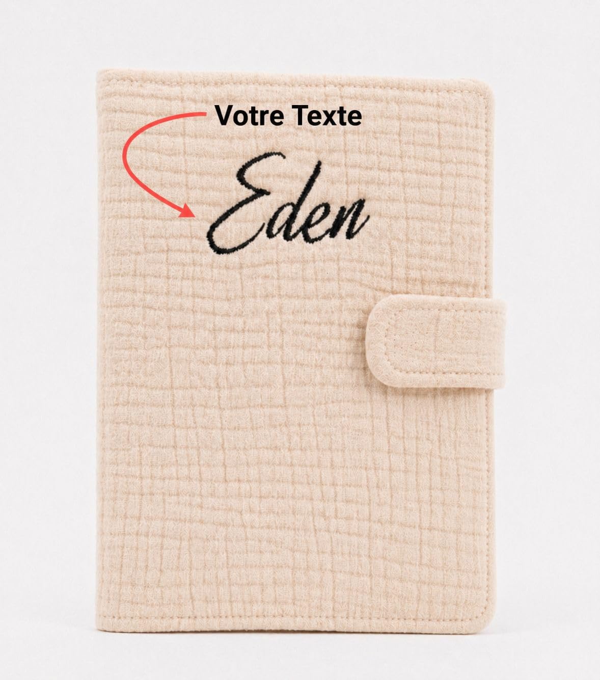 Protège Carnet de Santé Personnalisé Bébé – Prénom Personnalisable – Cadeau Naissance Original – Anniversaire, Noël, Toutes Occasions – Fabriqué en France – Beige