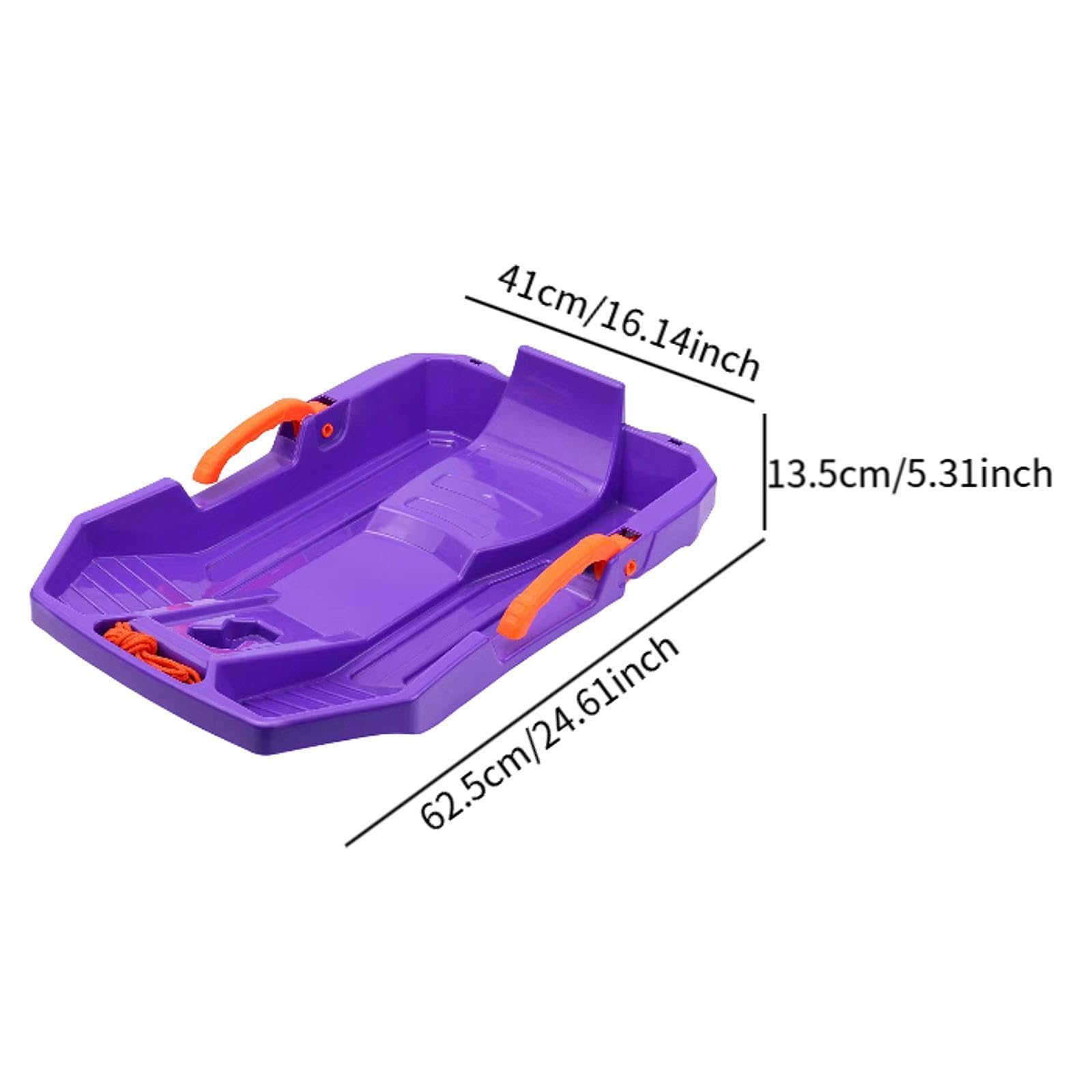 TISHITA Luge pour Enfant Sled de Descente Toboggan avec Freins Corde de Traction en PP Résistant Adapté à L'Utilisation par Les Enfants pour Le Jeu d'hiver Le, Violet