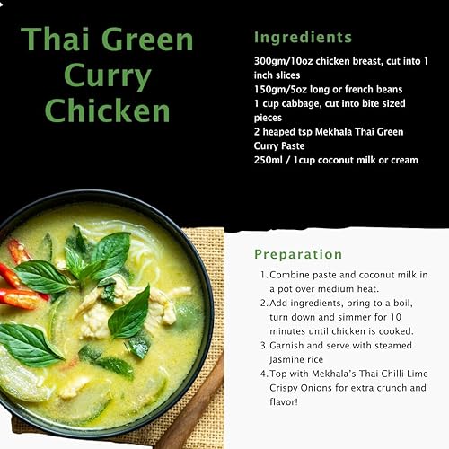 Miniatura 4 de Mekhala Pasta de curry verde tailandés orgánico. VEGANA. SIN GLUTEN. SIN AZÚCAR. Versátil. CALIENTE (6 x 3.53 oz)