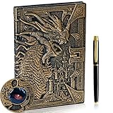 3D Dragon Embossed Journal Writing Notebook with Pen Set,Hardcover DND Journal Handmade Daily...