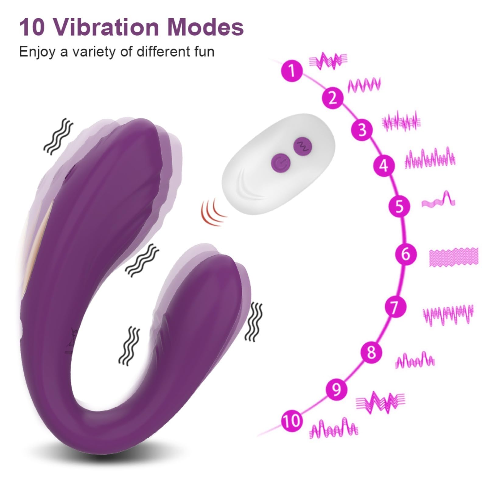 Vibrador Consolador con Control remoto inalámbrico, vibrador con motores duales, forma de U, clítoris, juguetes sexuales usables, Para, mujeres, parejas, adultos