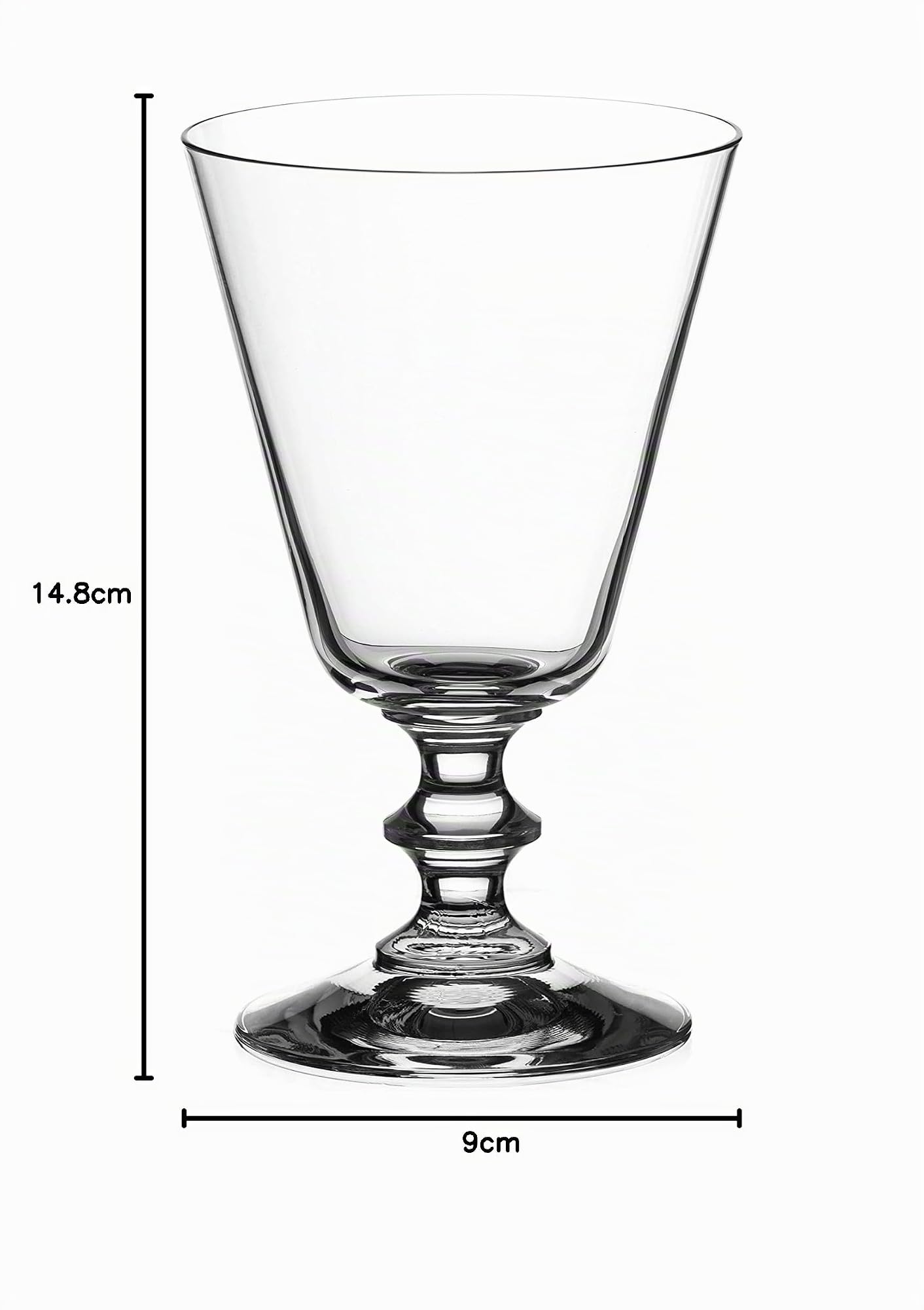 DIAMANTE Copas de vino tinto de cristal 'Elizabeth' | Estilo vintage | Cristal sin plomo | Juego de 6