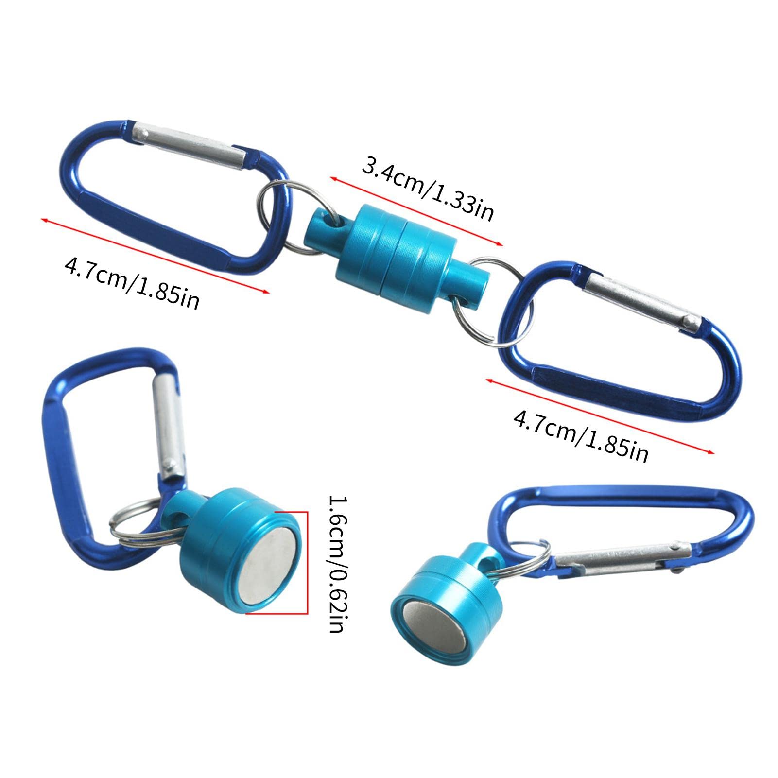Unyle Magnetic Net Release Clip With Retractable Coiled Lanyard - Heavy Duty Fishing Tether For Nets & Tools (Holds Up To 11 Lbs)