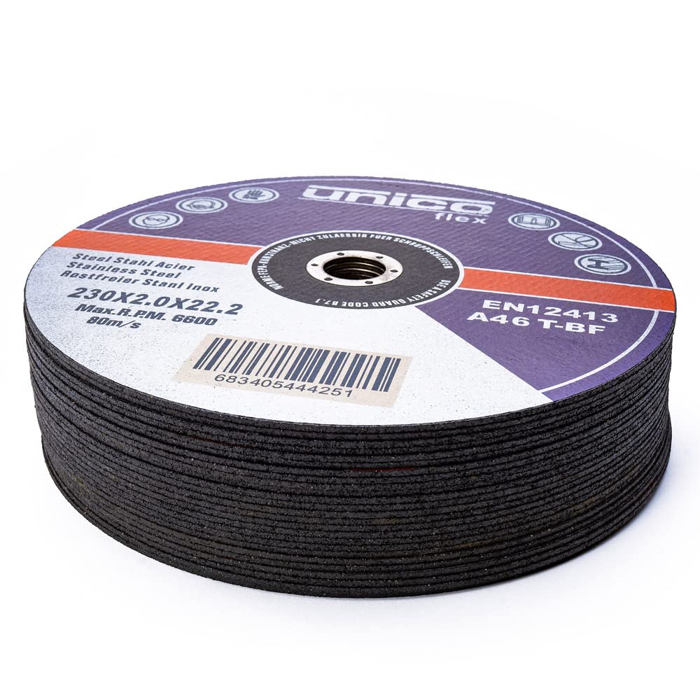 25x IPOTOOLS Disco per smerigliare 230 metallo in acciaio inossidabile, disco per smerigliare 230 mm x 2,0 mm, per metallo, acciaio e acciaio inossidabile Metallo Acciaio inossidabile