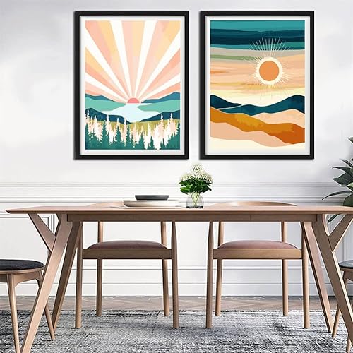 Miniatura 2 de YANXIN Kit de pintura por números para adultos principiantes, paquete de 2 pinturas enrolladas por números sobre lienzo para arte creativo de pared