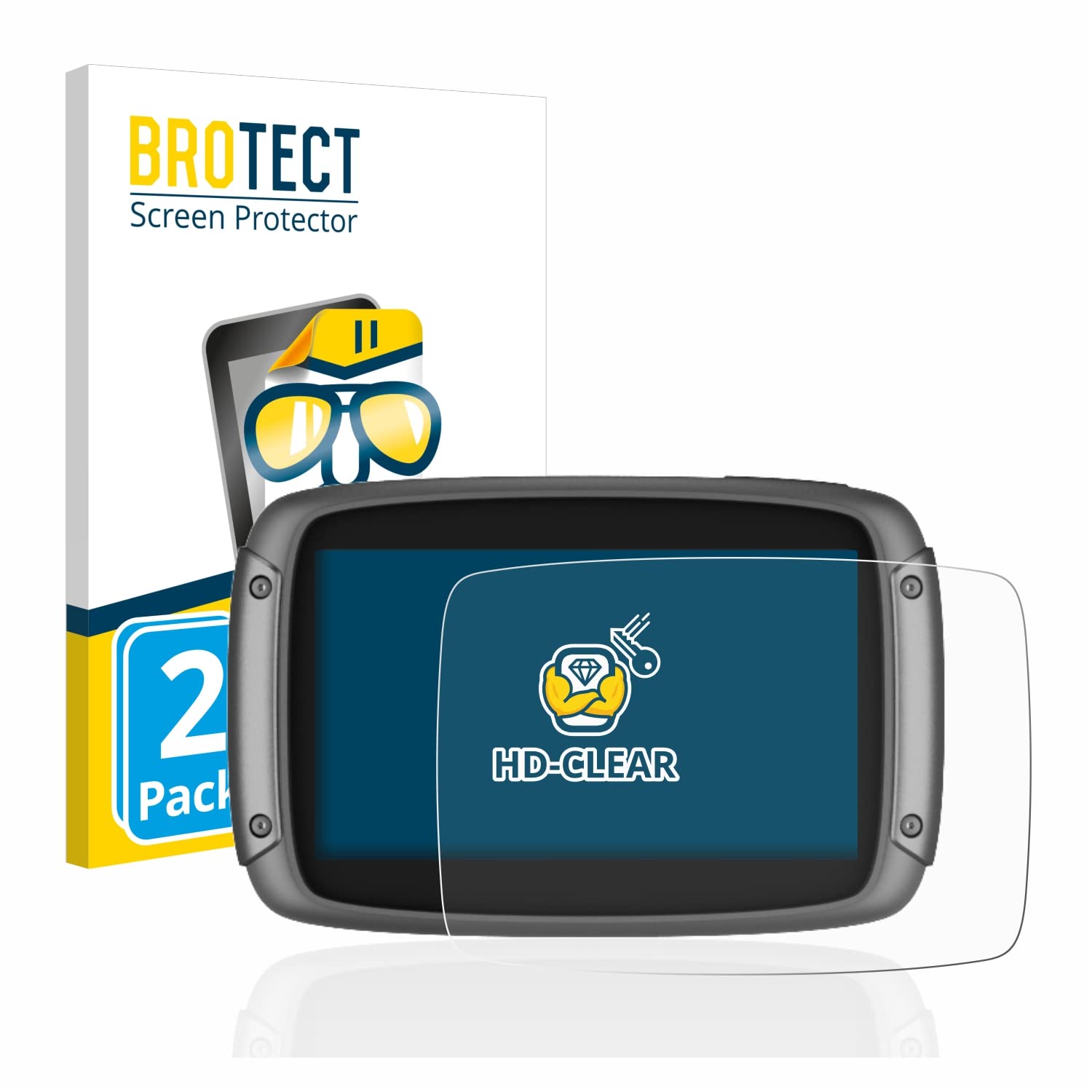 Brotect Pellicola Protettiva per TomTom Rider 500/550 Schermo (2 Pezzi) Trasparente Anti-Impronte