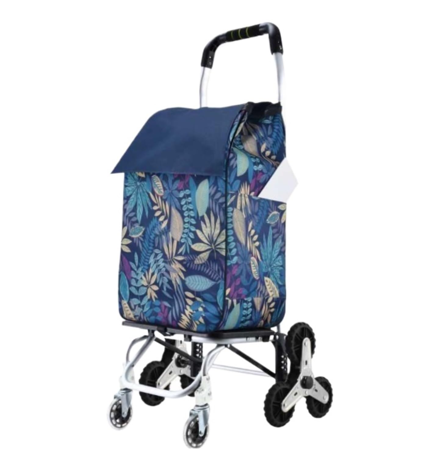 GPDNBIEU Shopping trolleys, Shopping Trolley On 6 Wheels Foldable with Stair Climbing and Function Grocery(Blue)