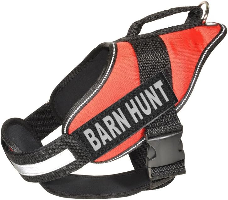 Dogline Alpha Nylon Service Vest Harness with Barn Hunt Velcro Patches, X-Large, Red