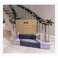 Wooden Pet Stopper, Dog Barrier Gate for Stairs, Dog Stopper for Stairs, very easy setup (Natural, 51cm x 75cm)