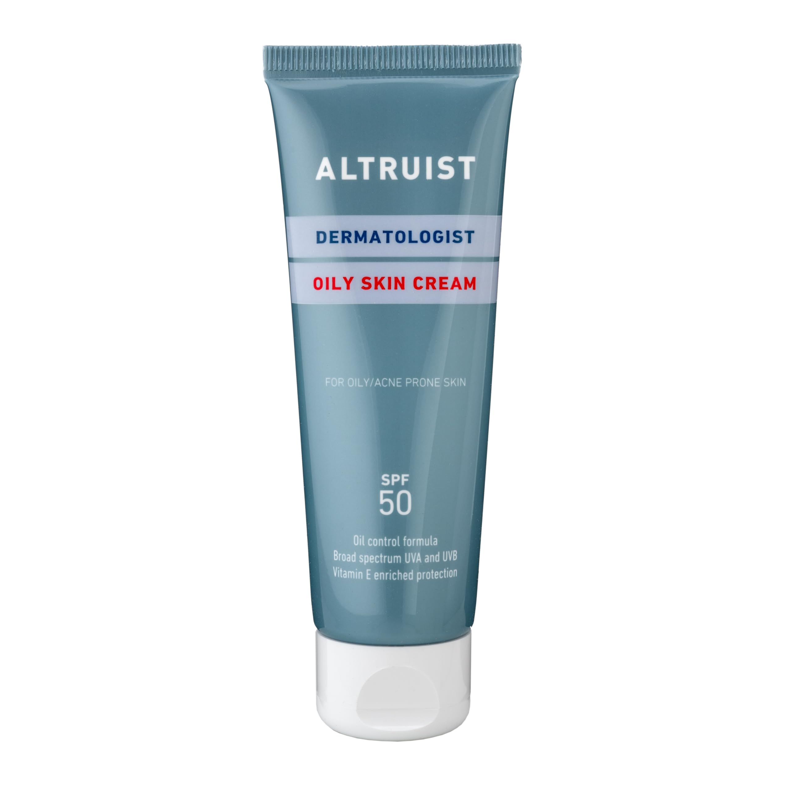 Altruist Dermatologist Oily Skin Cream SPF50, Moisturiser for Oily and Acne Prone Skin, Vitamin E, Fragrance Free, Non-Greasy, 50ml