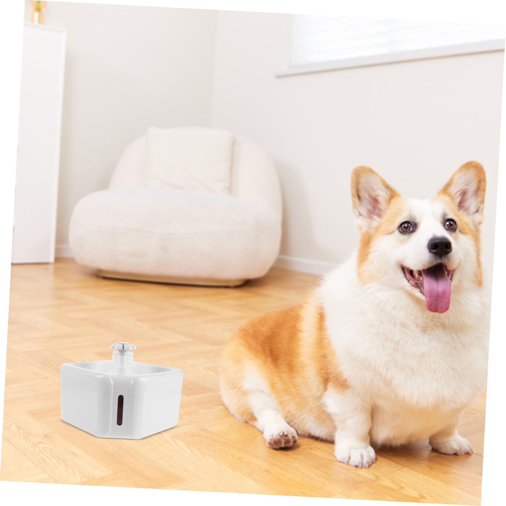 Fuente de Agua Automática para Mascotas con Sensor, Blanco
