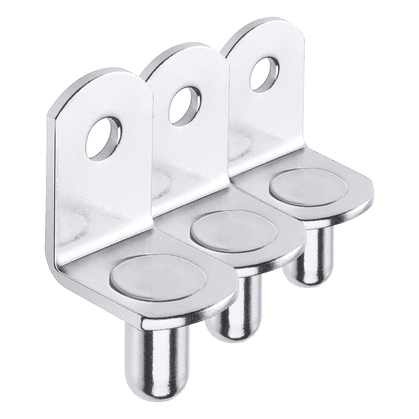 40 Pcs Shelf Support Pegs,1/4 Inch Diameter Shelf Bracket Pegs with Hole,Nickel Plated L-Shaped Clips for Kitchen & Bookcase Shelf Cabinet Furniture Closet Shelf Pins Support — Amazon image 9