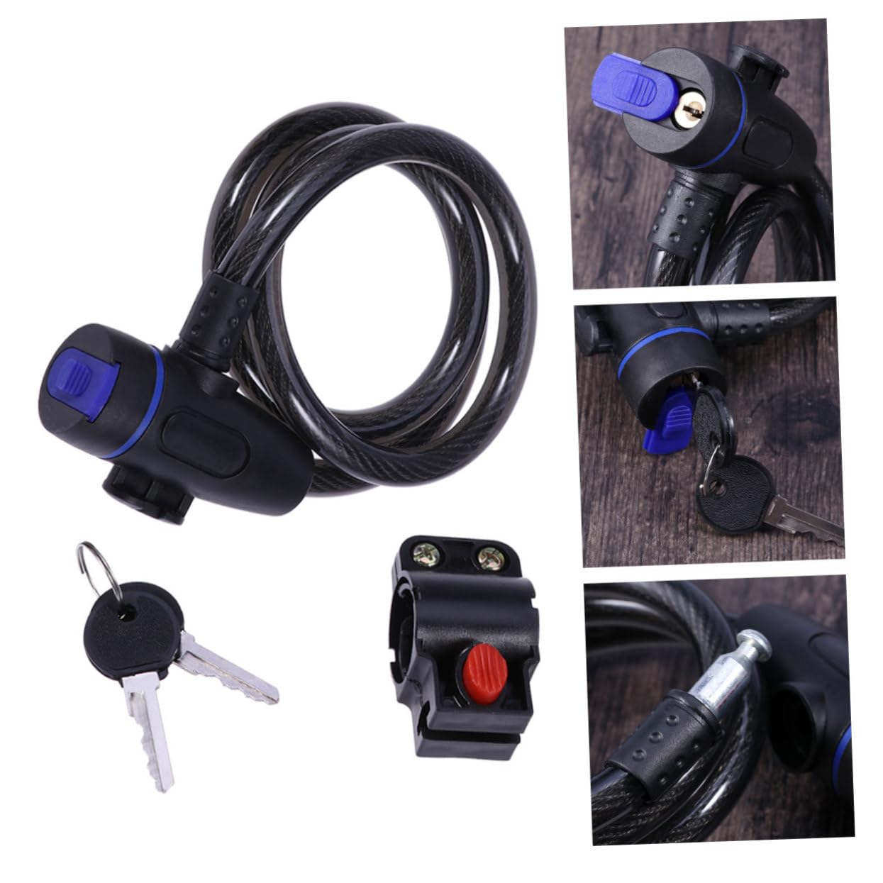 VANZACK Bike Padlock Lock Chain Cable Lock for Road/Mountain Bike Theft Proof Steel Cable