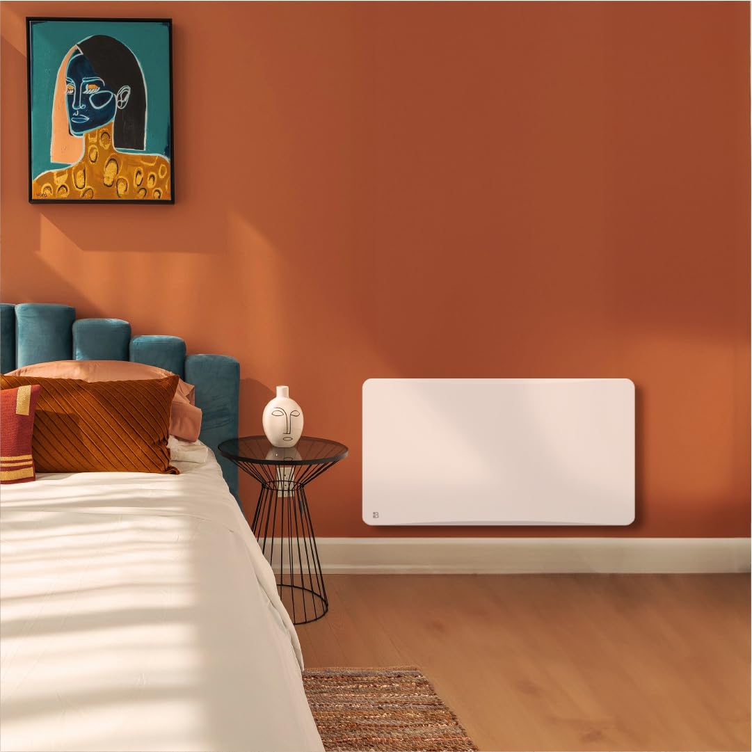 BESTHERM - Ceramiczny grzejnik elektryczny stały bezwładnościowy 1500 W plug & play Bestherm OVEO poziomy biały