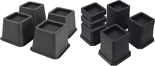 BTSD-home Elevadores de cama ajustables, paquete de 8 elevadores de cama de 2,3 o 4 pulgadas, adecuados para sofá, mesas, escritorio y sofá