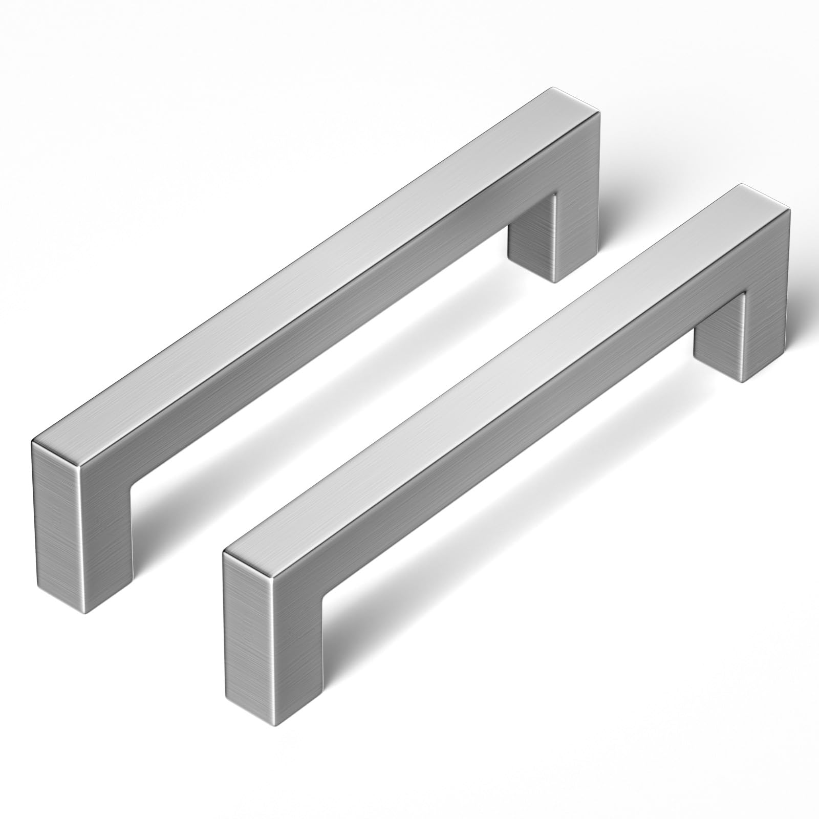 LONTAN 15 Pack Kitchen Cabinet Handles 96mm Brushed Nickel Cupboard Door Handles Stainless Steel Drawer Pulls for Wardrobe Cabinet Suitable for Bathroom, Bedroom, Living Room