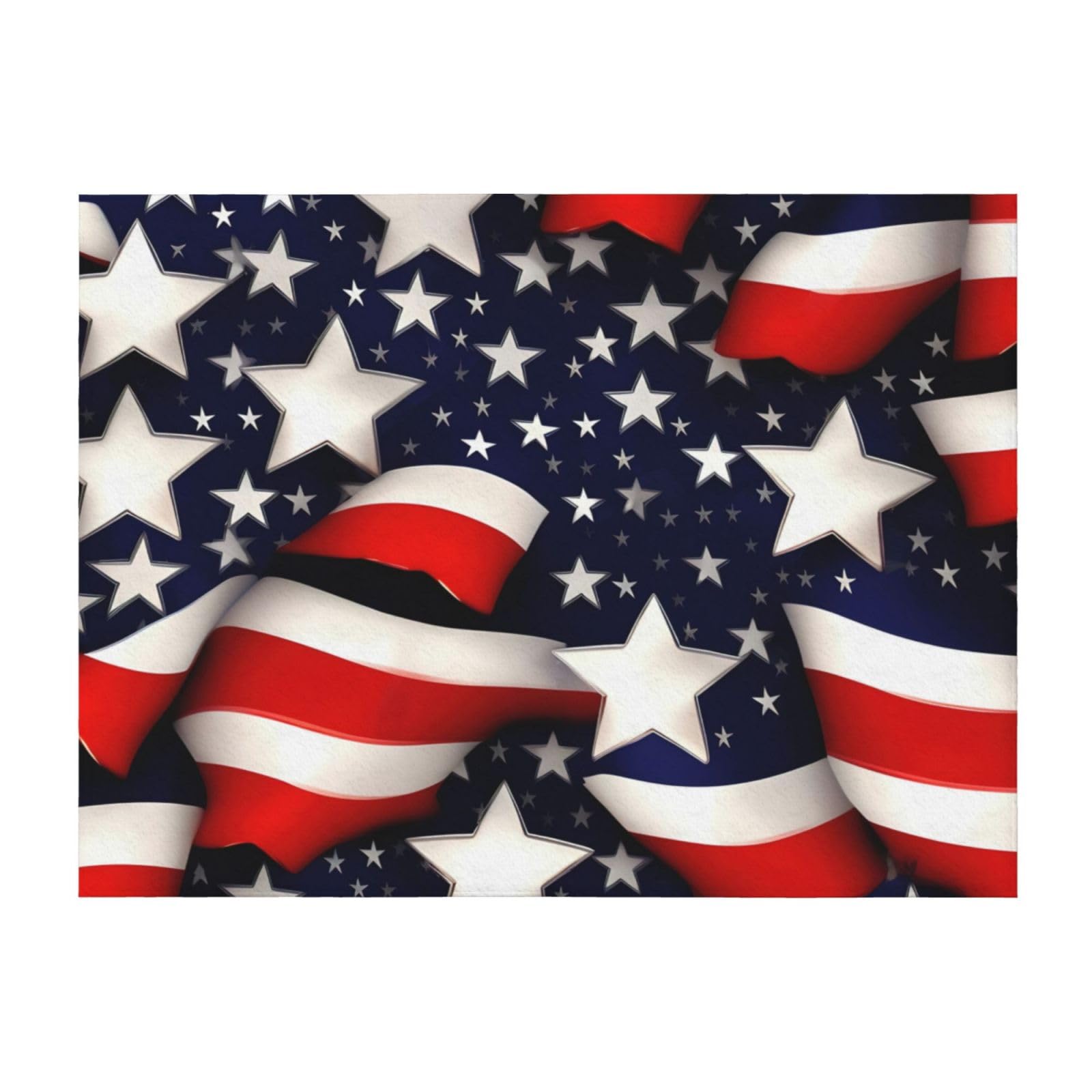 Couverture de lit légère motif USA pour soirées cocooning EdWal