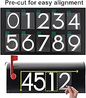 Vista 5 de Números reflectantes para buzón para exterior, 5 juegos de calcomanías de números con pestañas adhesivas para pelar fácilmente la parte trasera