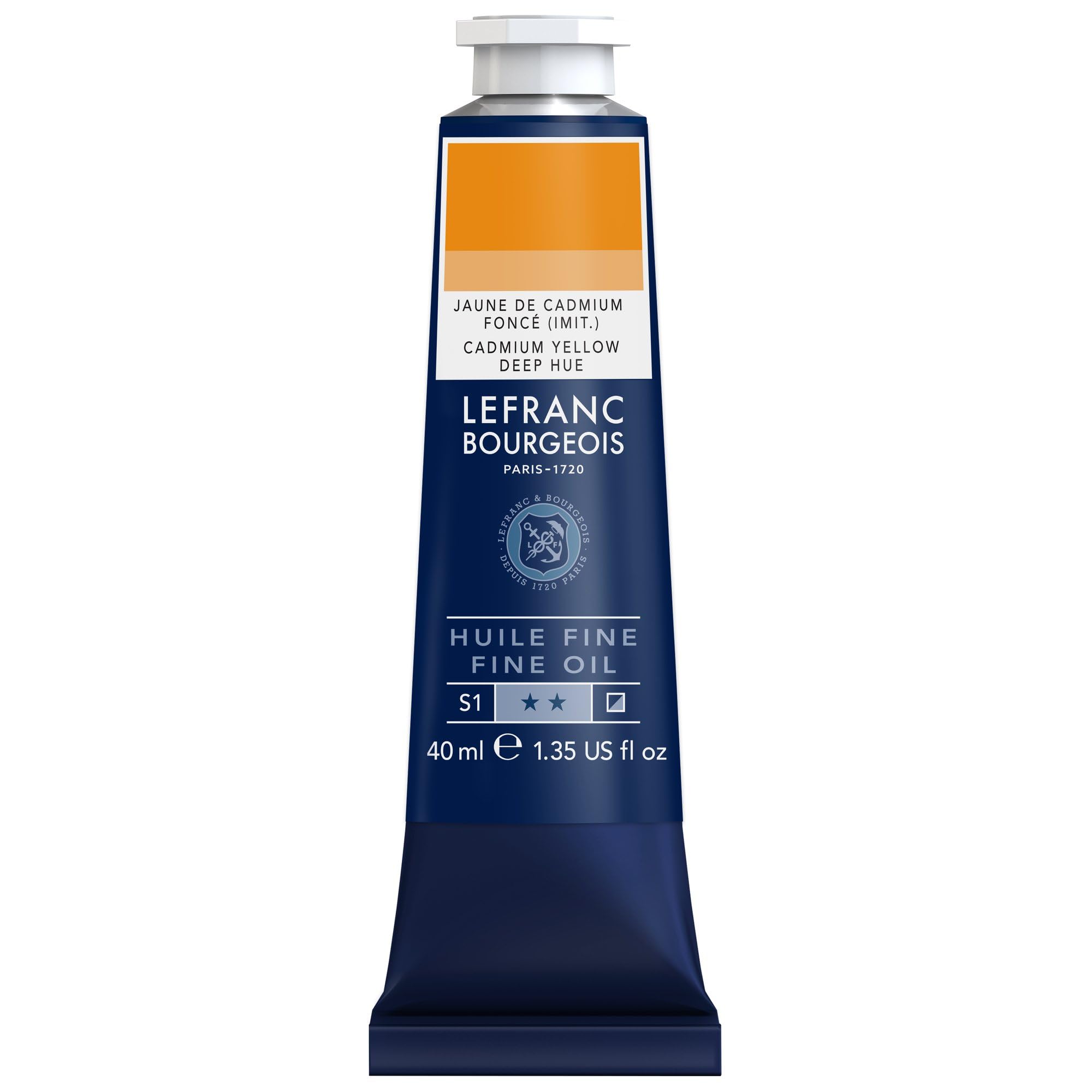 Lefranc Bourgeois Huile Fine Tube 40ml Jaune De Cadmium Foncé Imitation