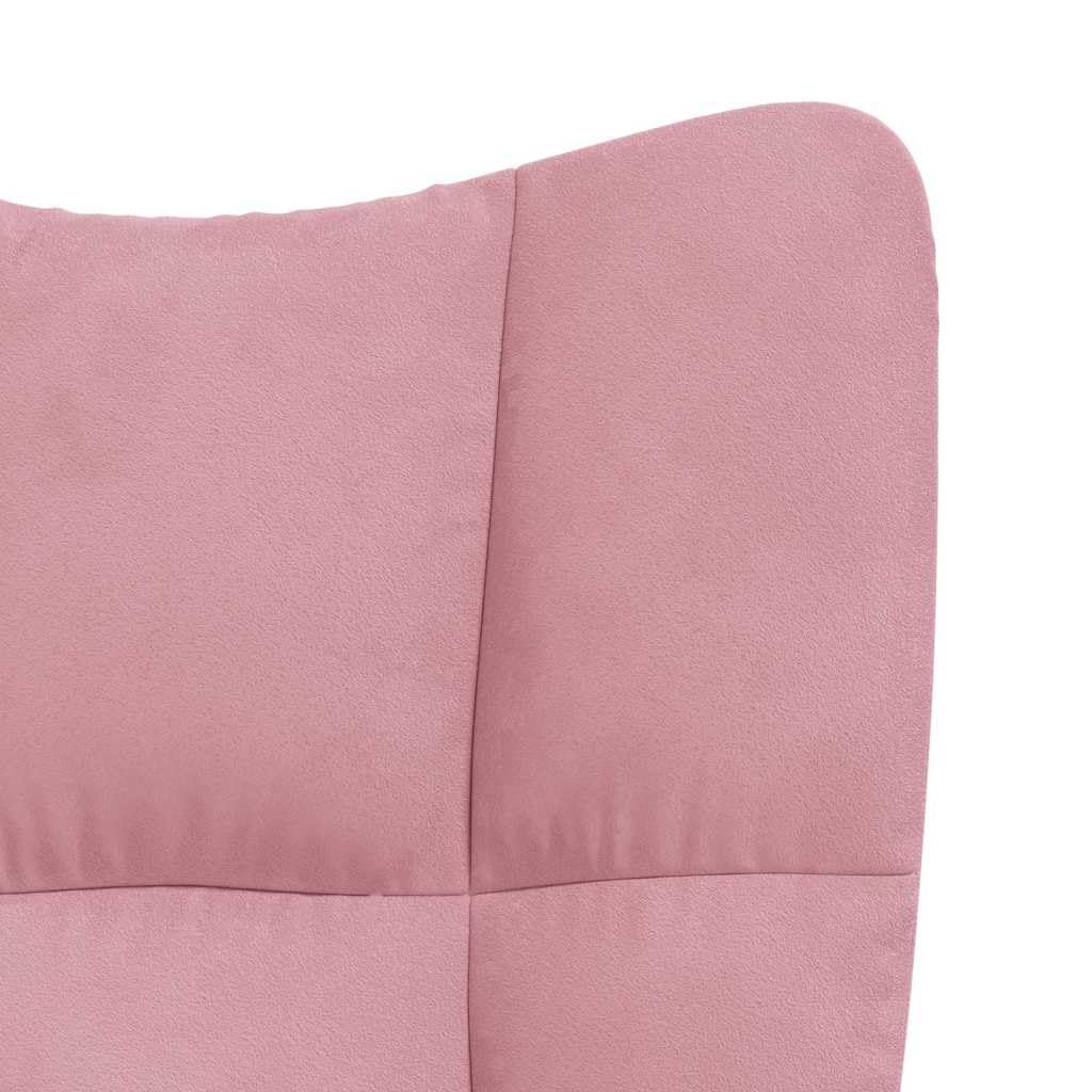 Sillón de relax de terciopelo rosa, sillón giratorio con estructura de acero, acogedora silla acento para salón y dormitorio, rotación de 360°, diseño moderno