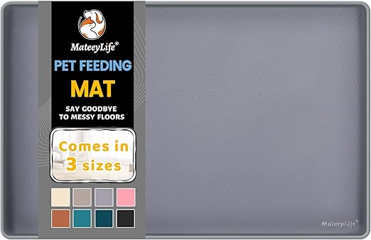 MateeyLife Silicone Cat & Dog Food Mat for Floors Waterproof, Anti-Slip Dog Bowl Mats for Food and Water