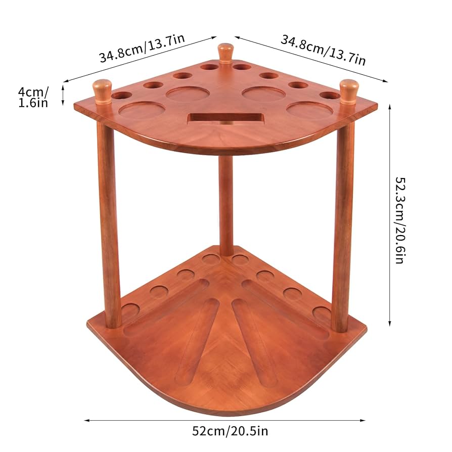 Mini Pool Table XCSOURCE Pool Cue Rack, Wall Mount Bllard Cue Holder, Sold Pne Wood Pool Cue Holder Wall Mount