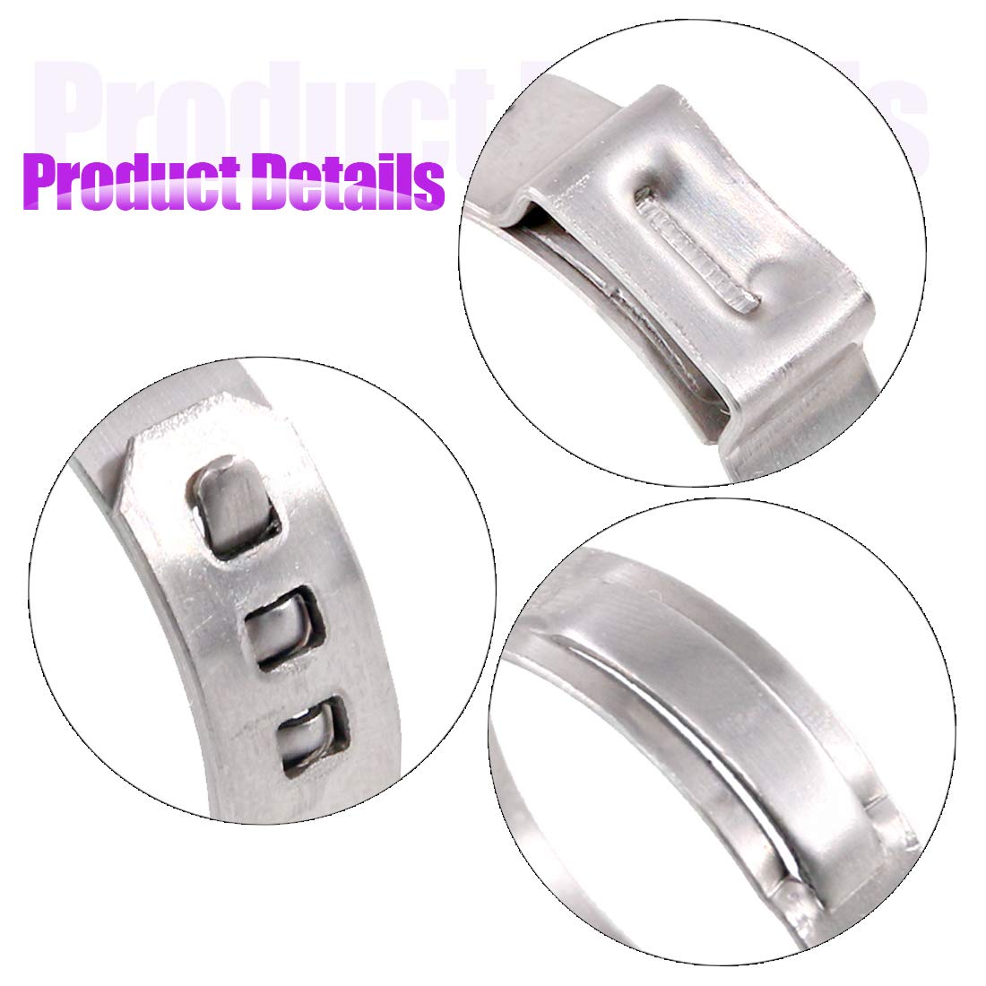 Swpeet 35Pcs 20.3-23.5mm Stainless Steel Single Ear Hose Clamps Assortment Kit Perfect for Automotive Home Appliance Line - Image 3