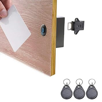 ETEKJOY RFID Electronic Cabinet Lock Hidden DIY for Wooden Cabinet Locker Drawer Cupboard (Black).