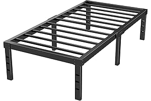 Industrial 14" Queen Size Black Metal Bed Frame
