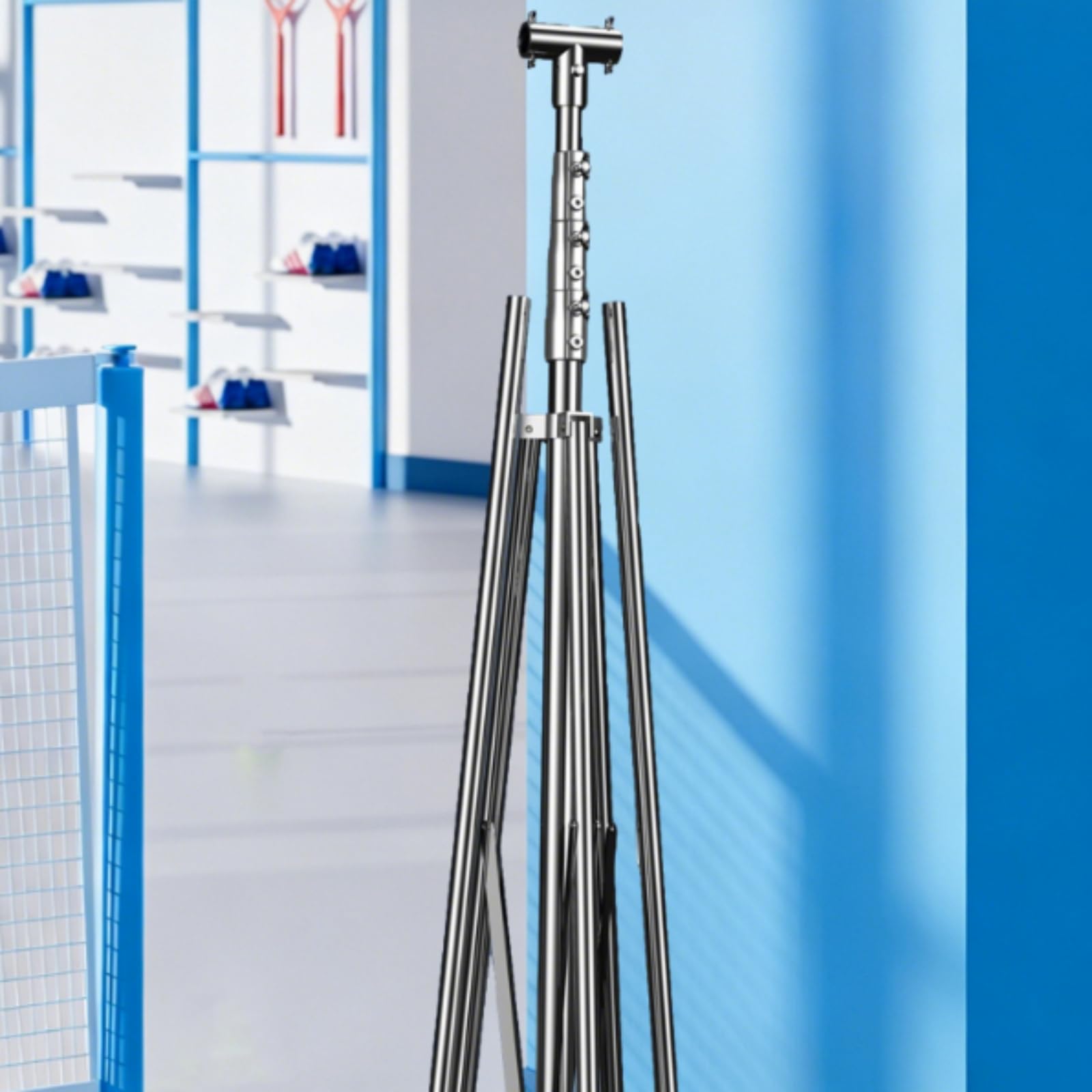 Harilla Lot Dentraînement Badminton avec Poteau, Modèle Phare pour Double, Entraîneur De Badminton 4,8 M, Sac D Eau 7 Kg, sans roulettes, Sac De Rangement Inclus
