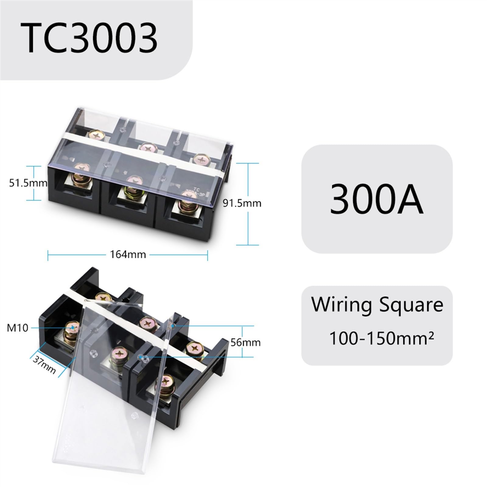 1 sztuka TC High Curve Barrier Block Złączka do kabla serii TC300 600V 300A 3003/4/złącza(TC3003)
