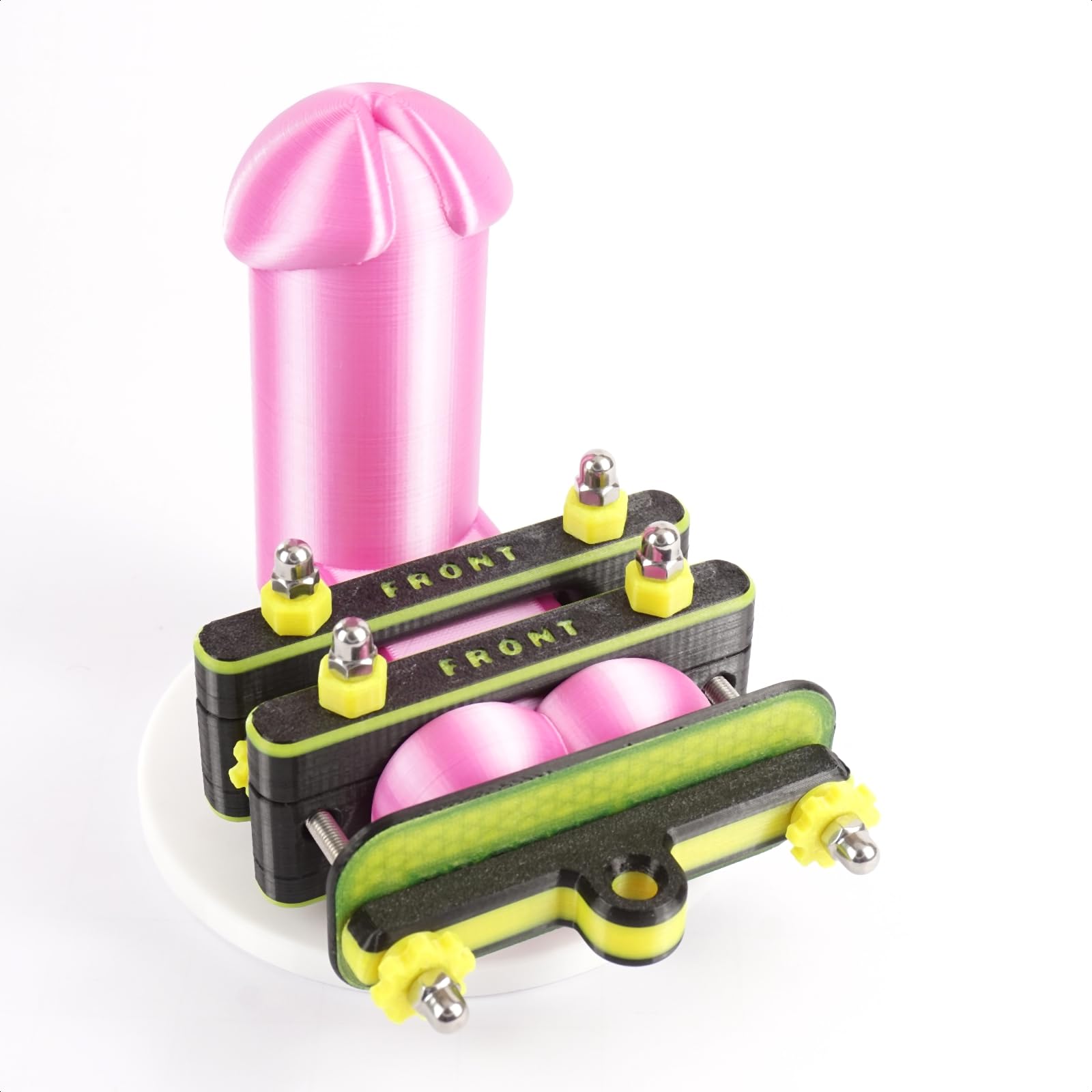 STRETCH-GRIP dispositif CBT BDSM pince à testicules et appareil d'étirement avec suspension de poids – système modulaire noir et jaune de Nova Lux – jouet érotique masculin – fabriqué dans l’UE