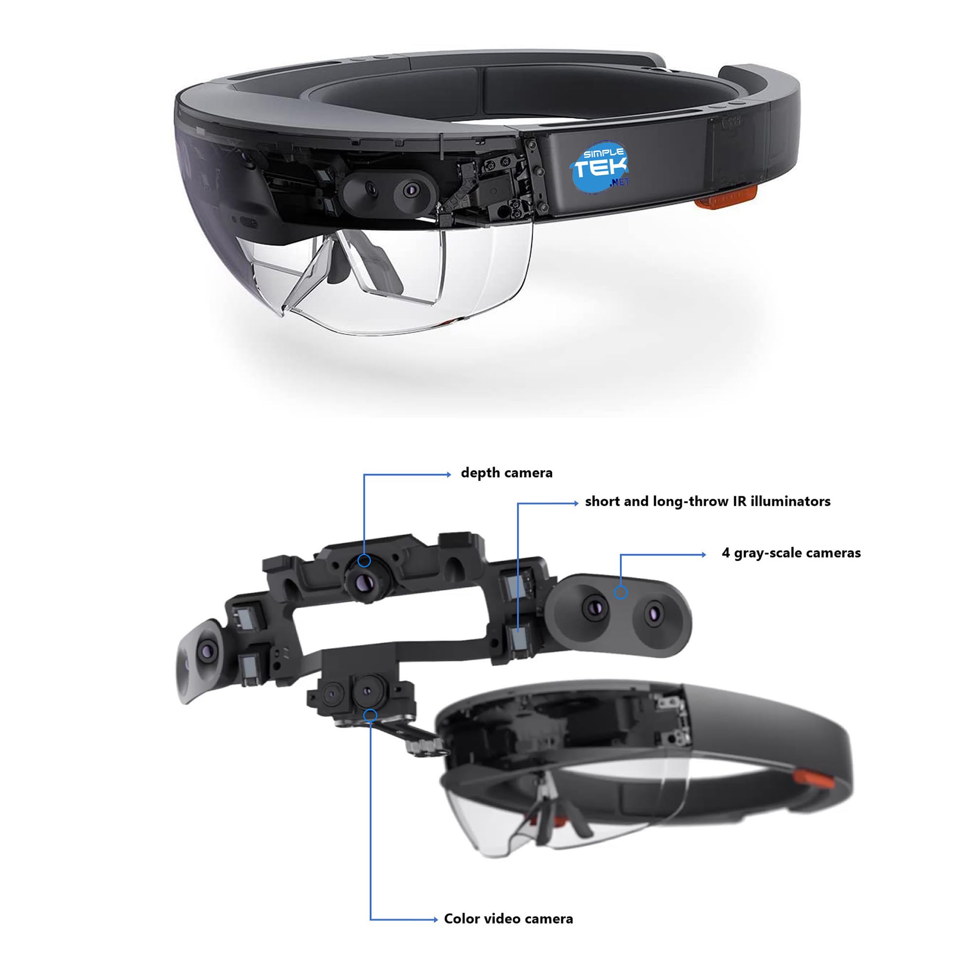SIMPLETEK - Gafas AR de realidad aumentada independientes, desarrollo de software, prototipos y entrenamiento inmersivo, dispositivo profesional (Reacondicionado)