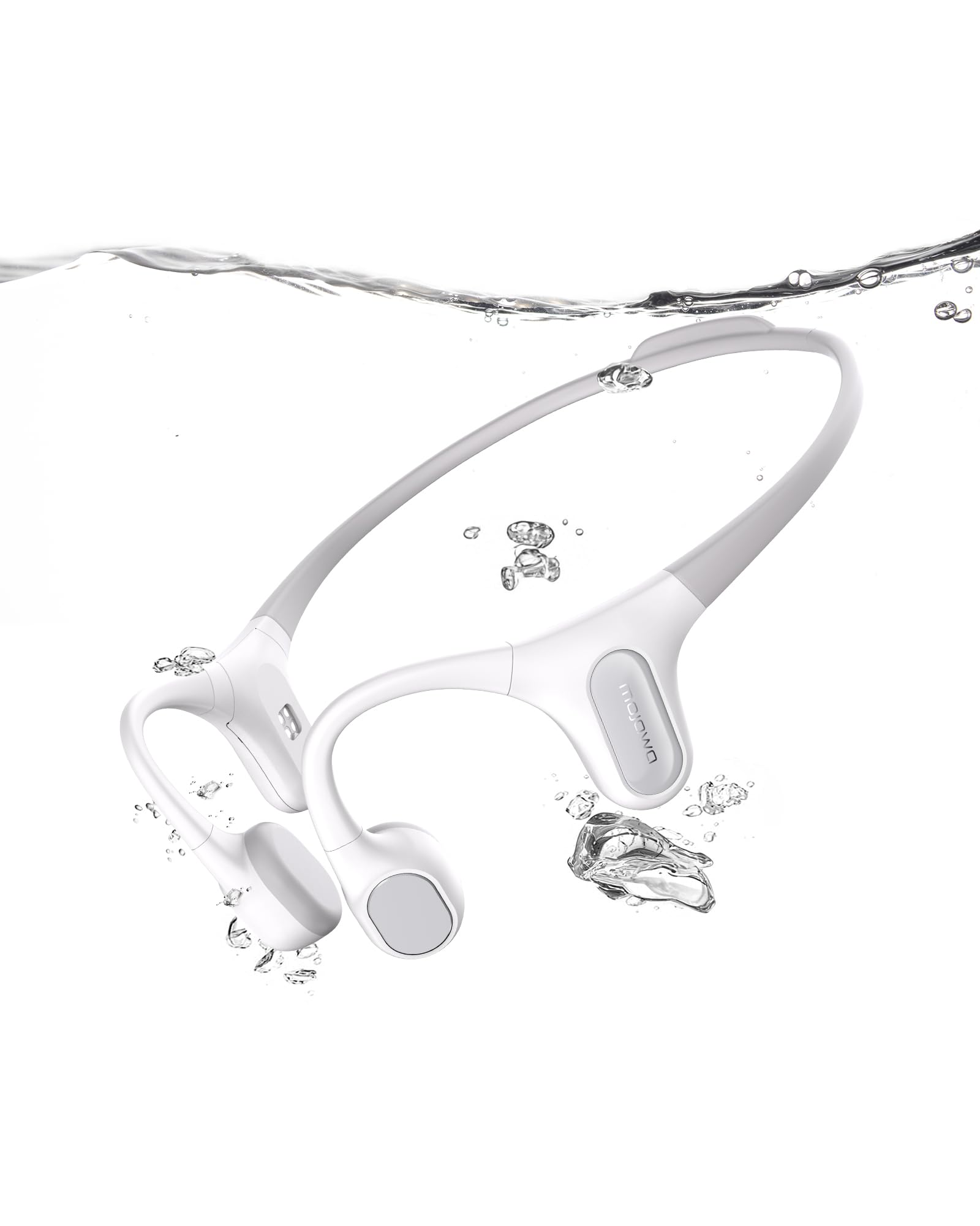mojawa Run Plus New Casque à Conduction osseuse Natation, étanche IP68 écouteurs avec Lecteur MP3 32 Go, pour Course, Cyclisme et Sport, Basses Profondes, Micro ENC, Bluetooth 5.2 - Gris