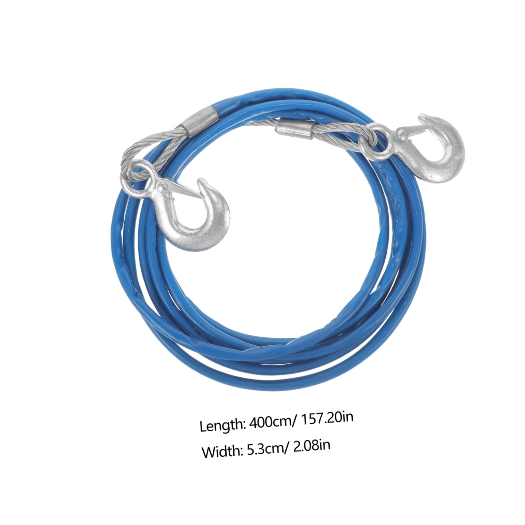 PRETYZOOM 4M Heavy Duty Tow Dolly Strap Durable Car Tow Rope with Wire Hook for Towing Vehicles Trucks and Heavy Objects Lightweight and Portable Design for Easy