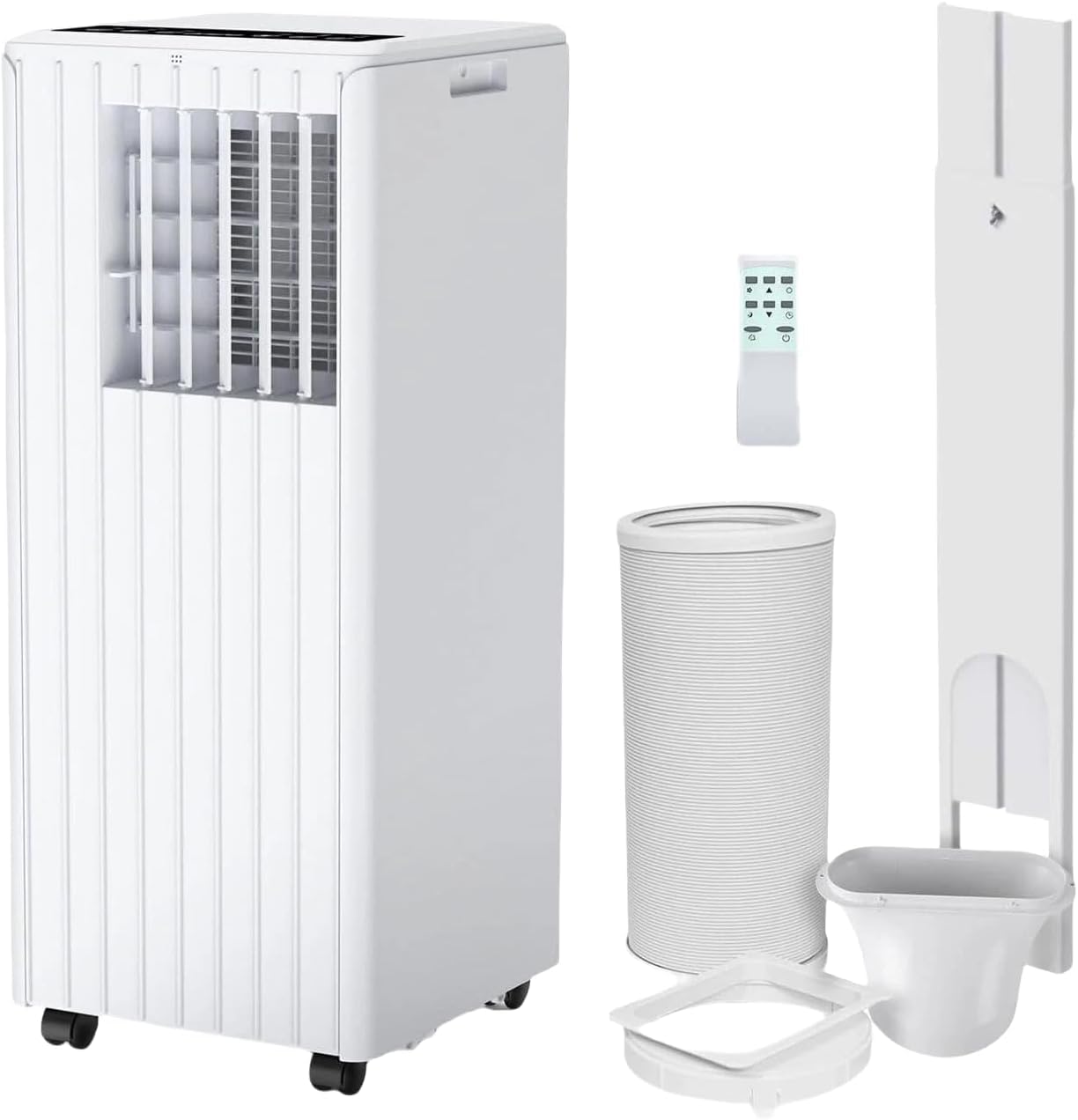Glorlliant White Powerful 3-In-1 Portable Air Conditioner 7000 Btu With Dehumidifier Fan Mode, Digital Display Remote Control, 24H Timer For Room Cooling Up To 300 Sq.ft, Energy Efficient And Low Noise Operation