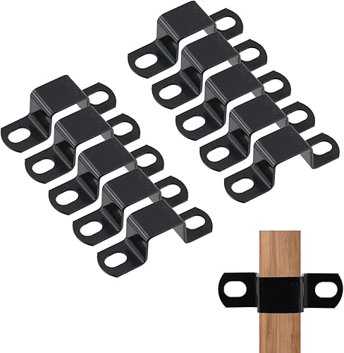 Wealrit 10 abrazaderas de tubo cuadrado para correa de tubo, clip de tubo de 2 agujeros, soporte de tensión de conducto de acero inoxidable, hebilla