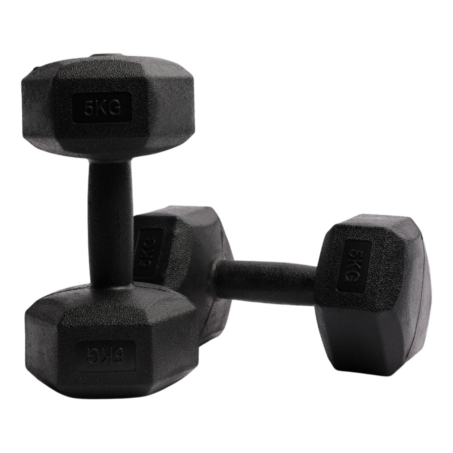 NORTHERN Plastic Hex Dumbbell Set, Anti-Slip & Anti-Roll Hexagonal Dumbbells Pair for Weight Lifting, Strength Training, Body Toning & Home Gym Workouts, 1–10kg Set (5, Kilograms, 0, pounds)