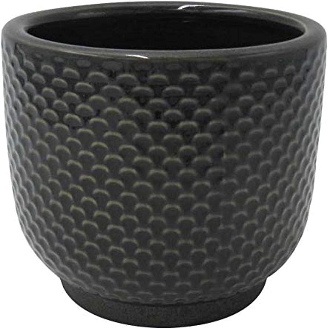  Brand – Stone & Beam Textured Stoneware Planter, 7.5"H, Black: Home & Kitchen