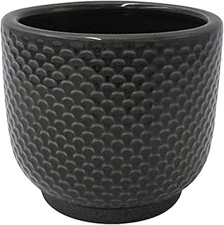 Amazon Brand – Stone & Beam Textured Stoneware Planter, 5.1"H, Black